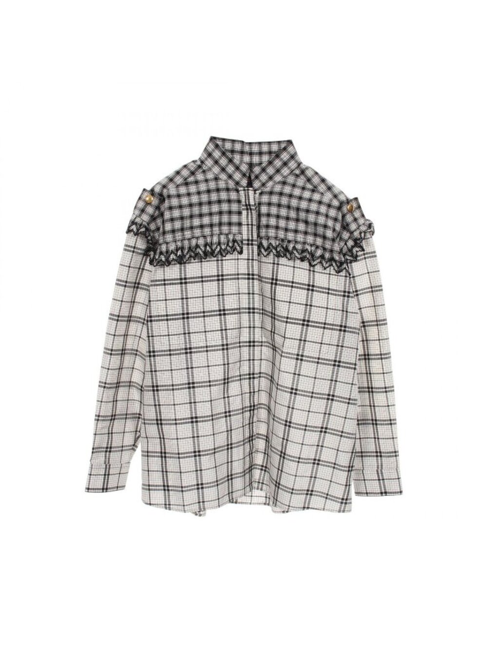 Louis Vuitton Check Lace Long Sleeve Mq5 Cotton Shirt